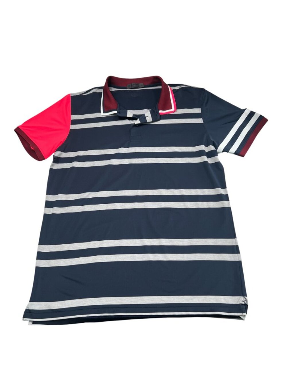 G/FORE Men's Variegated Stripe Tech Jersey Rib Collar Slim Fit Golf Polo Size XL